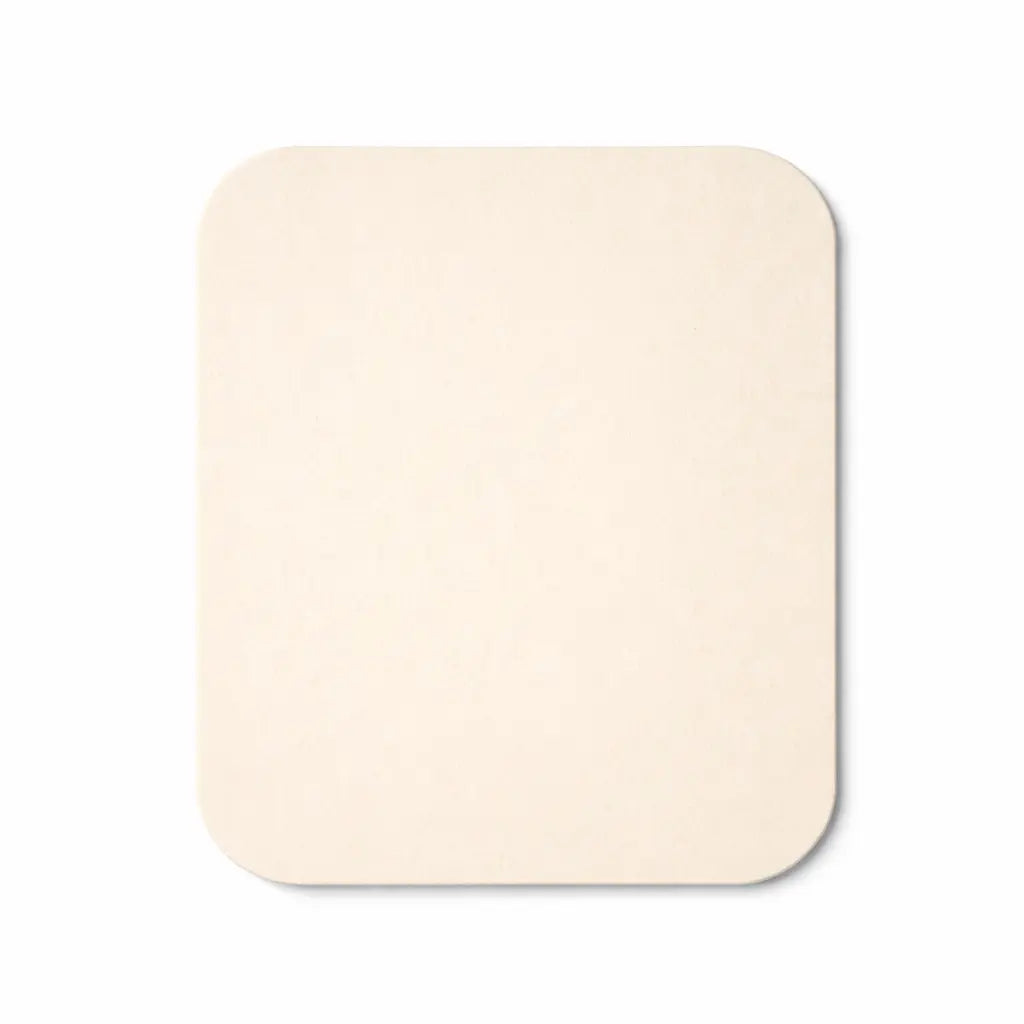 A plain, square beige mat with rounded corners displays the Aluminium Foil Container Lids No.1 1000 Pack—perfect for highlighting takeaway food packaging essentials.