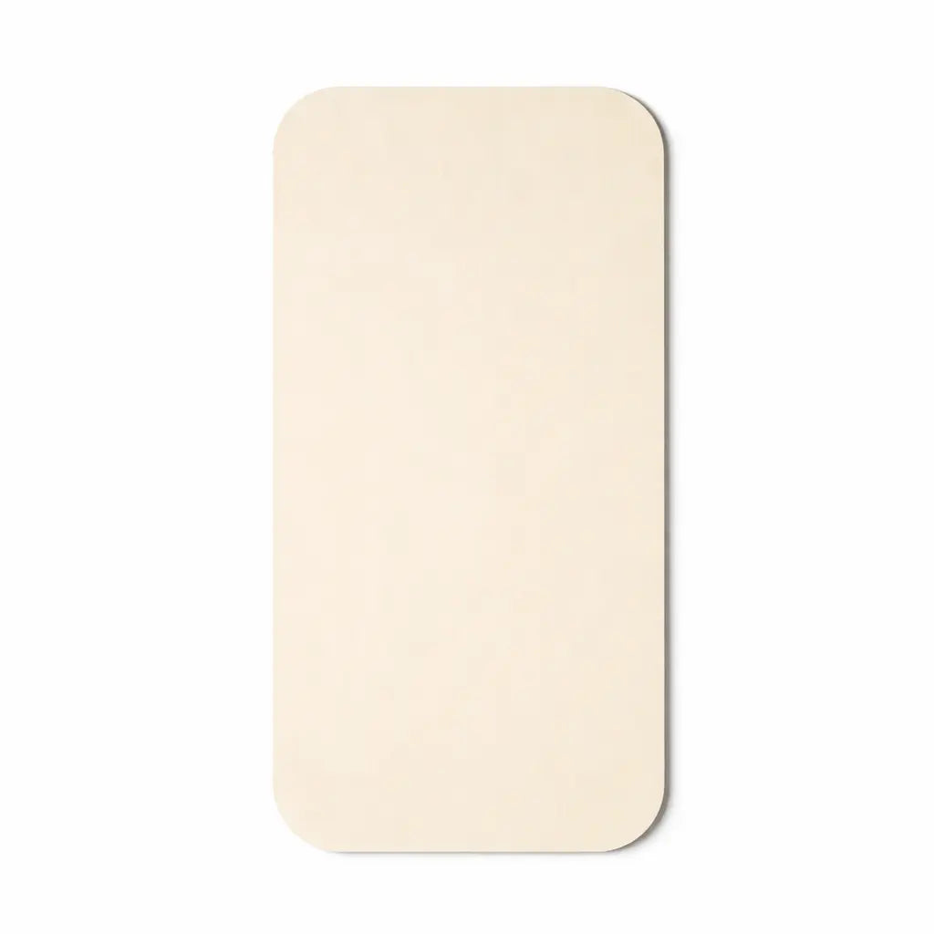 A pack of 500 rectangular, beige Aluminium Foil Container Lids No.6 with rounded corners, perfect for takeaway food packaging, shown on a white background.