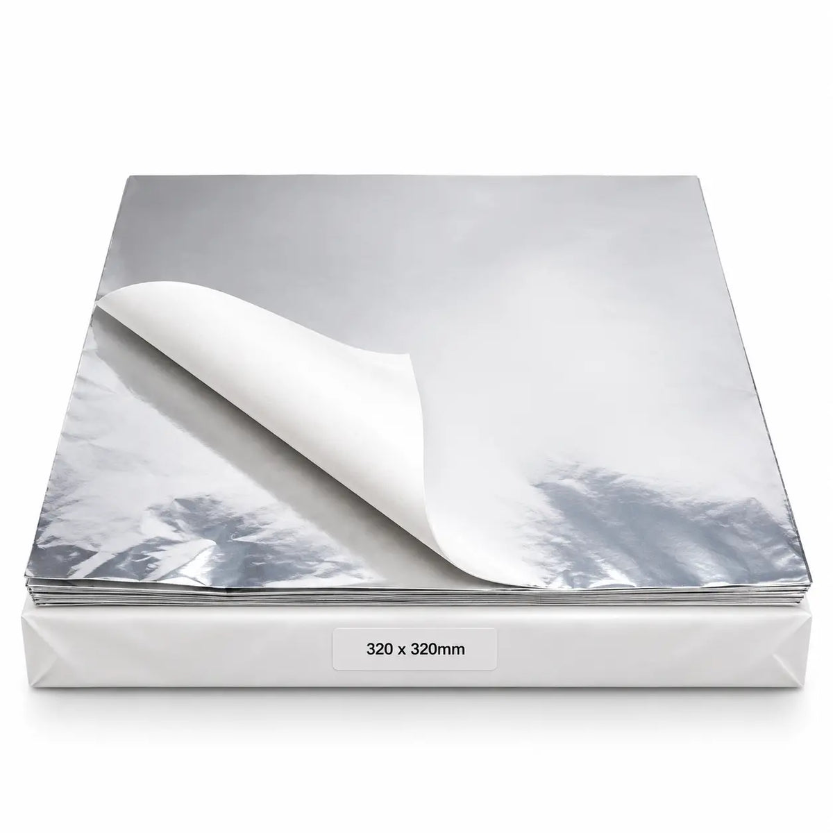 A stack of Foil-Lined Paper Wrap Sheets 12 x 12 Inch, perfect as a grease barrier for sandwich or burger wrap, with one sheet partially peeled back.