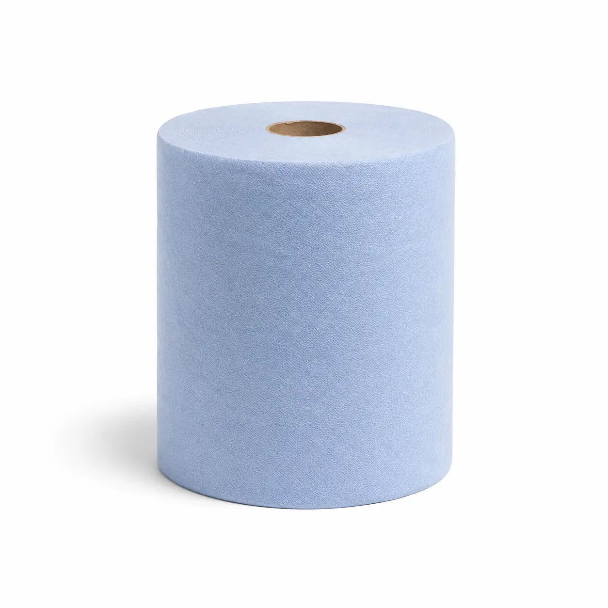 Blue Roll 145M: a single large 145m blue centrefeed kitchen paper roll stands upright on a white background, perfect for 2-ply centrefeed dispensers.