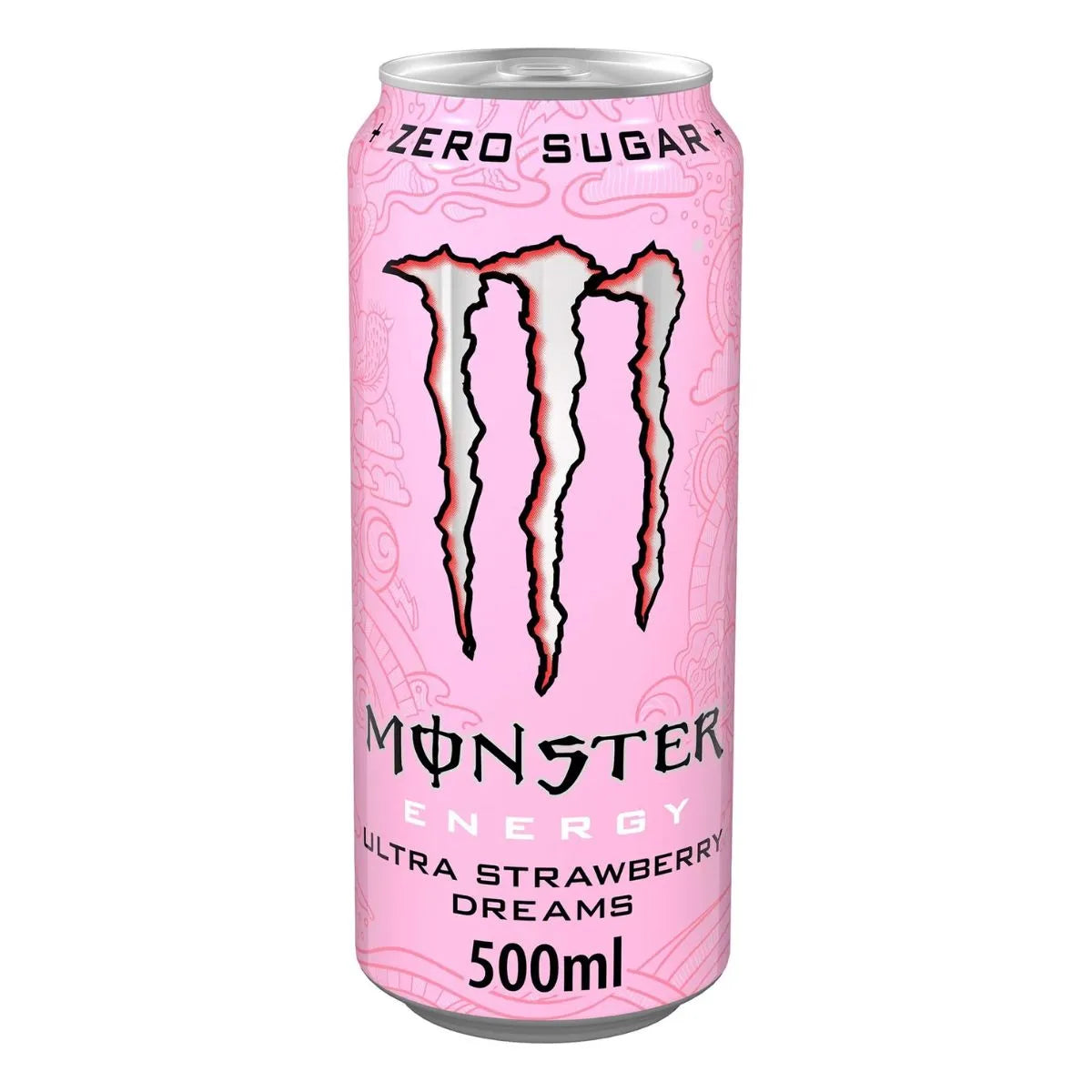 Monster Ultra Strawberry Dream 12 x 500ml PM is a zero-sugar energy drink with a vibrant pink design, ideal for wholesale buyers seeking sugar-free options.