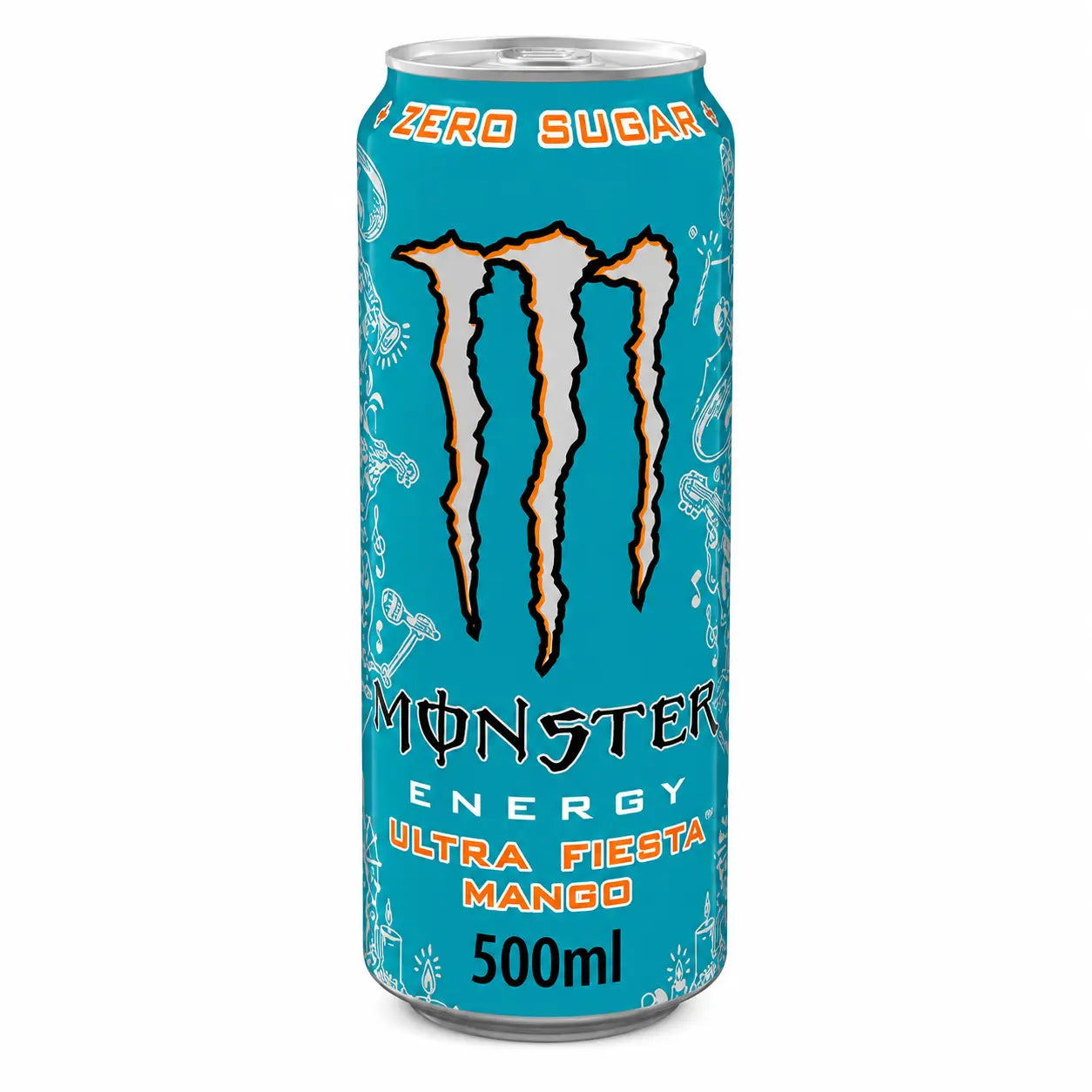 A 500ml can of Monster Ultra Fiesta, an imported energy drink available in a pack of 24.