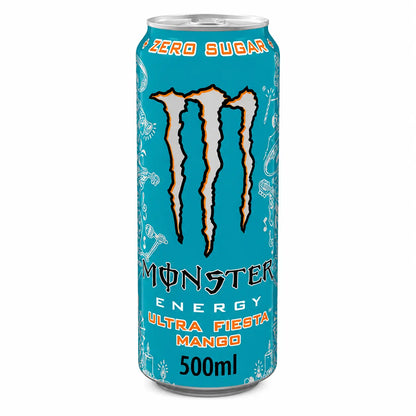 A 500ml can of Monster Ultra Fiesta, an imported energy drink available in a pack of 24.