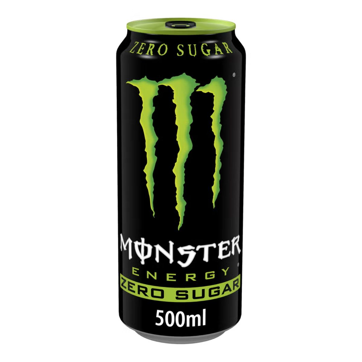 Monster Zero Sugar 12 x 500ml PM features cans with a black background, green logo, and white zero sugar text—perfect for those seeking wholesale energy drinks.