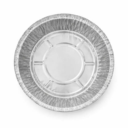 The Aluminium Foil Containers No.12 400 Pack, shown empty from above against a white background, is ideal for takeaway food packaging.