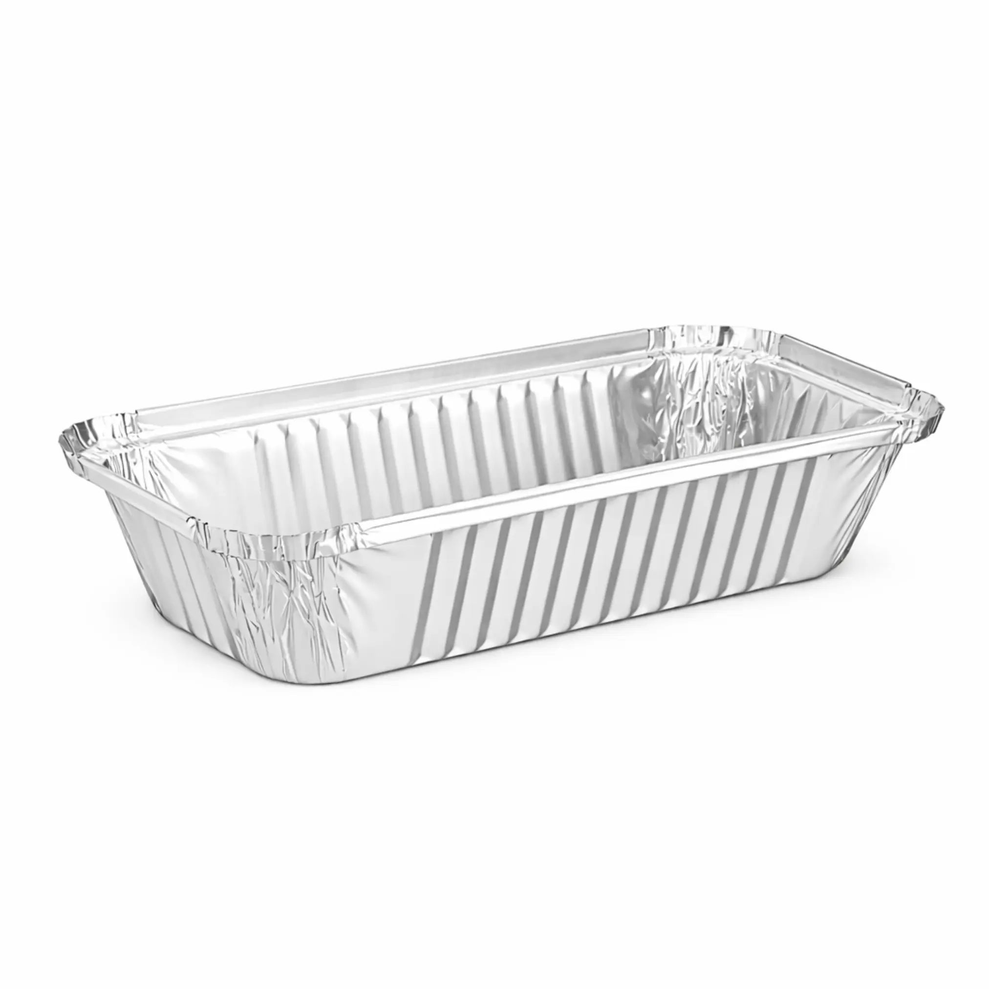 Aluminium Foil Containers No.6 500 Pack – rectangular disposable trays with raised edges for safe food storage and takeaway packaging, displayed on a white background.