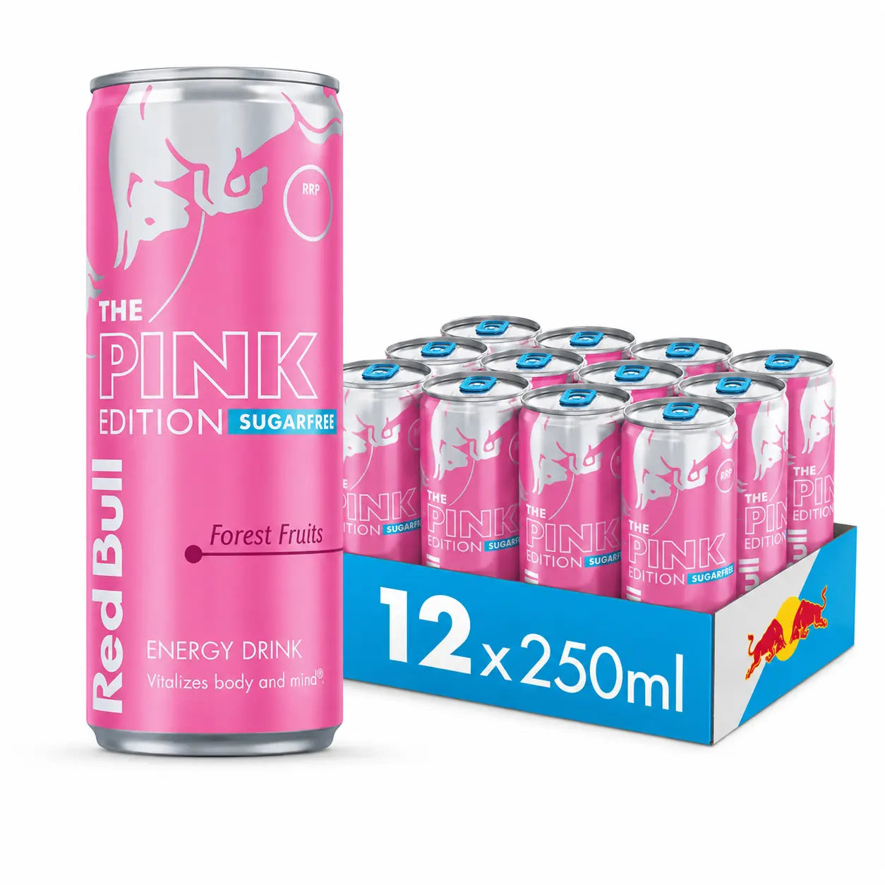 The Red Bull Pink Edition 250ml Cans 12 Pack PM is perfect for those seeking bulk energy drinks, offering forest fruits flavor in a convenient wholesale carton.