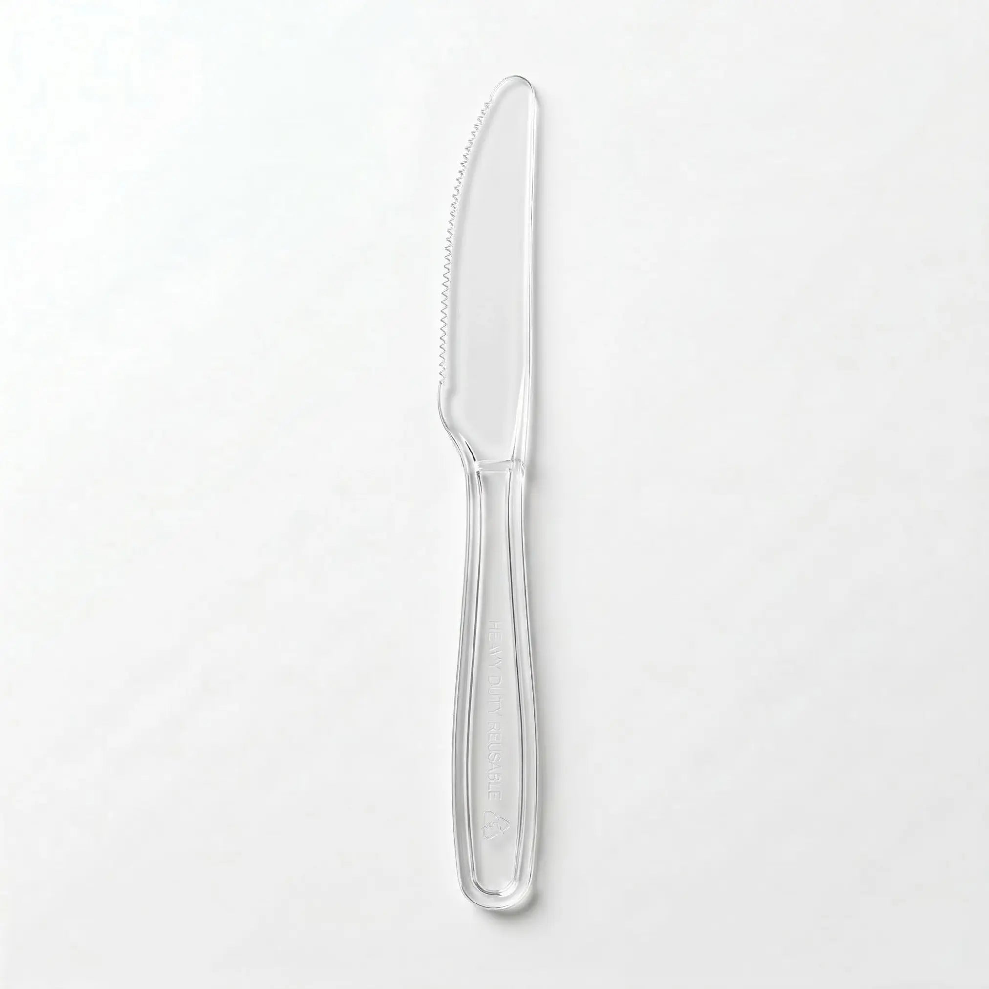 A Clear Plastic Knives 1000 Pack, ideal for takeaway meals, is shown on a plain white background.