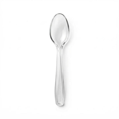 A Clear Plastic Spoons 1000 Pack from our collection is shown upright against a plain white background.