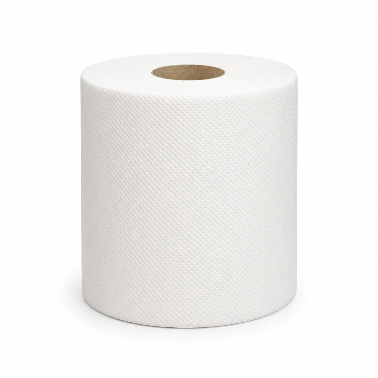 A single White Roll 40M toilet paper roll stands upright against a plain white background.
